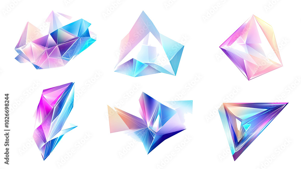 Poster colorful abstract geometric shapes for modern design projects generative ai