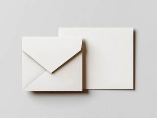 Blank business letter card with envelope on a clean background