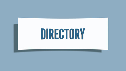 Directory. A card isolated on blue background.