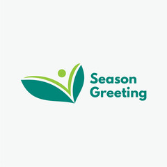 Season greeting leaf logo design vector editable business brand identity royalty free image