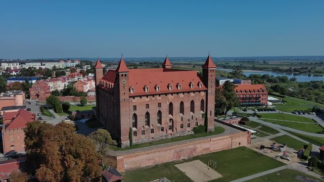 Medieval castle in the city center of Gniew, Poland.