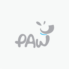 Paw logo design vector editable business brand identity royalty free image