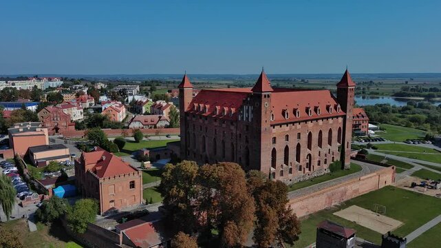 Medieval castle in the city center of Gniew, Poland.