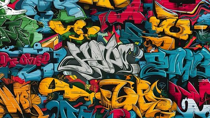 Colored graffiti seamless texture vector illustration