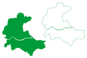 Colatina municipality (Espírito Santo state, Municipalities of Brazil, Federative Republic of Brazil) map vector illustration, scribble sketch Colatina map