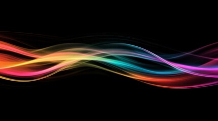 Multicolored light waves gently blending into a smooth, dark gradient.