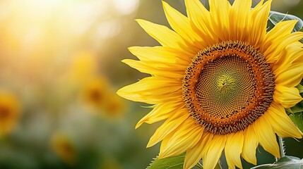 Fototapeta premium Large sunflower bloom displayed in a cutout effect