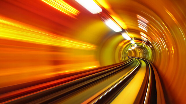 Fototapeta Brilliant golden tunnel of light