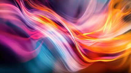 Obraz premium Sharp streaks of colored light flowing across the image, creating dynamic abstract lines.