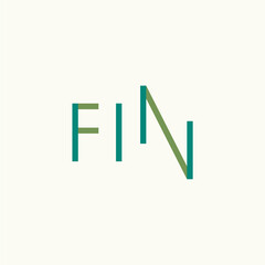 Fin financial and accounts logo design vector editable business brand identity royalty free image