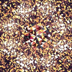 Mosaic pattern composition featuring harmonious interplay of triangles, lines, and round elements, creating a visually engaging and dynamic design for posters, covers, banners, brochures, websites