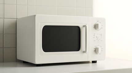 Fototapeta premium Classic microwave with simple dial controls