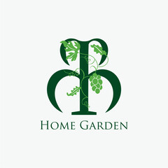 Fountain garden green landscaping front yard logo design vector editable business brand identity royalty free image