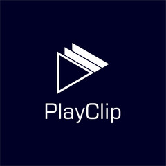 Play clip media logo design vector editable business brand identity royalty free image