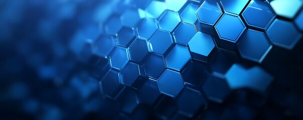 Blue abstract hexagonal polygon background, perfect for technology or futuristic designs