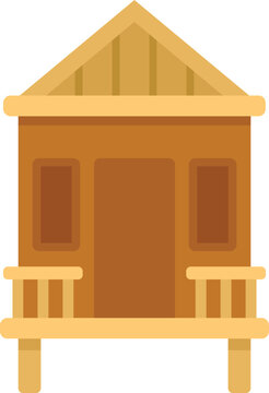 wooden cabin building flat design clip art preview