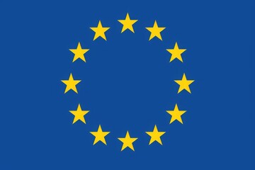 A blue and yellow flag with stars on it