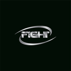 Fight silver typography logo design vector editable business brand identity royalty free image