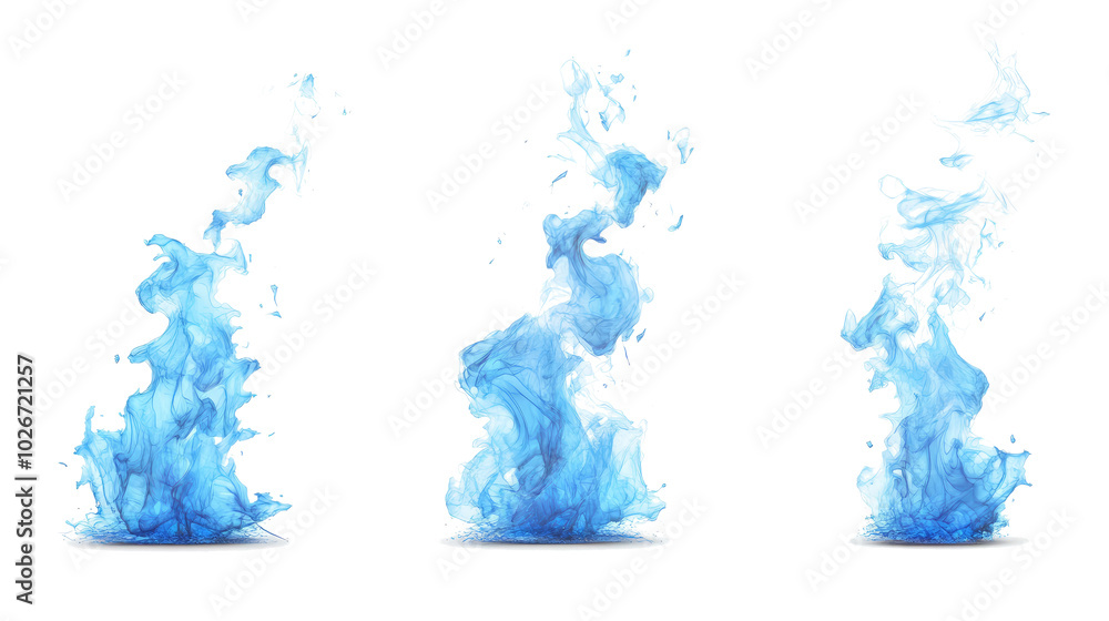 Poster dancing blue flames create mesmerizing visuals in artistic display generative ai