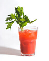 Bloody Mary Drink on a White Background.
