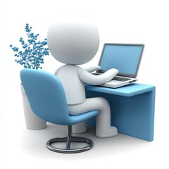 modern desk with laptop
