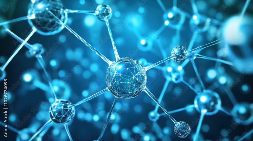 Poster abstract 3d rendering of a molecular structure
