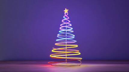 Neon-themed Abstract Christmas Tree