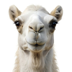 Obraz premium Closeup of a Camel. Portrait Isolated on Transparent Background. PNG.