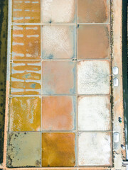 Aerial View of Salt Evaporation Ponds, Italy