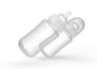 Obraz premium Baby Sucking Bottles Mockup