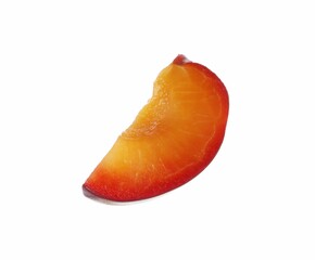 Slice of ripe plum isolated on white