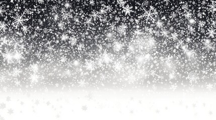 Obraz premium Wintery delight - Festive snowy banner showcasing serene winter theme, adorned with delicate snowflakes, perfect for holiday greeting card, seasonal message, copy space for personal touch.