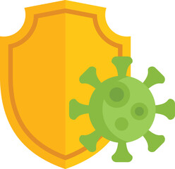 Immune system protecting from virus with shield preventing infection