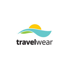 Travel and tour landscape abstract hat logo design vector editable business brand identity royalty free image