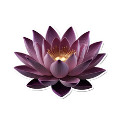 Purple 2d realistic lotus flower sticker Generative Ai