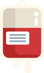 Red blood bag with plasma is hanging and waiting for blood transfusion procedure