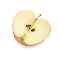 Half of fresh red apple isolated on white