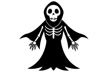 Obraz premium Halloween skeleton ghost cartoon character vector