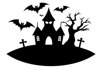 Halloween silhouette vector on white backgrount