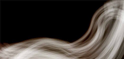 Abstract Fluid Wave Design with Smooth Flowing Brown and White Lines on a Dark Background for a Modern and Elegant Effect