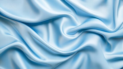 Elegant waves of soft blue silk fabric create a luxurious and serene backdrop, perfect for showcasing products or adding a touch of sophistication to designs.