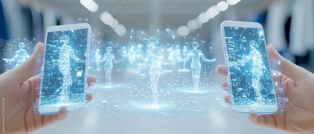 Poster hyper realistic digital interaction concept