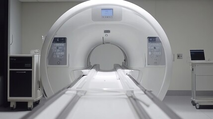 A Magnetic Resonance Imaging Machine in a Hospital Room