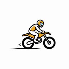 Dynamic dirt bike rider in action stylish vector t shirt design on white background