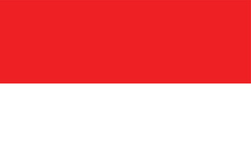 Indonesia flag vector illustration isolated editable eps 10. Flag of Indonesia, official colors, correct proportions for Independence Day 17th August, Pancasila Day 1st June, National Day of Indonesia