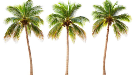 Coconut Palms With Vibrant Green Fronds Swaying in a Gentle Breeze Generative AI