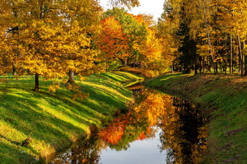 Alexander park in autumn, Pushkin (Tsarskoe Selo), St. Petersburg, Russia