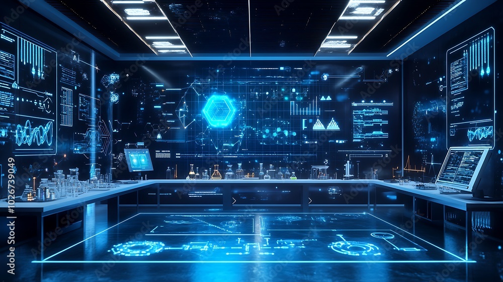 Poster chemical reactions optimized through real-time digital controls in futuristic lab