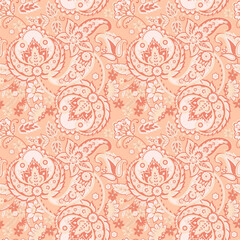 Vintage floral background. Damask paisley seamless vector pattern