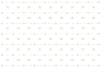 白い木目柄の丸いドット線に挟まれた冠マークの壁紙